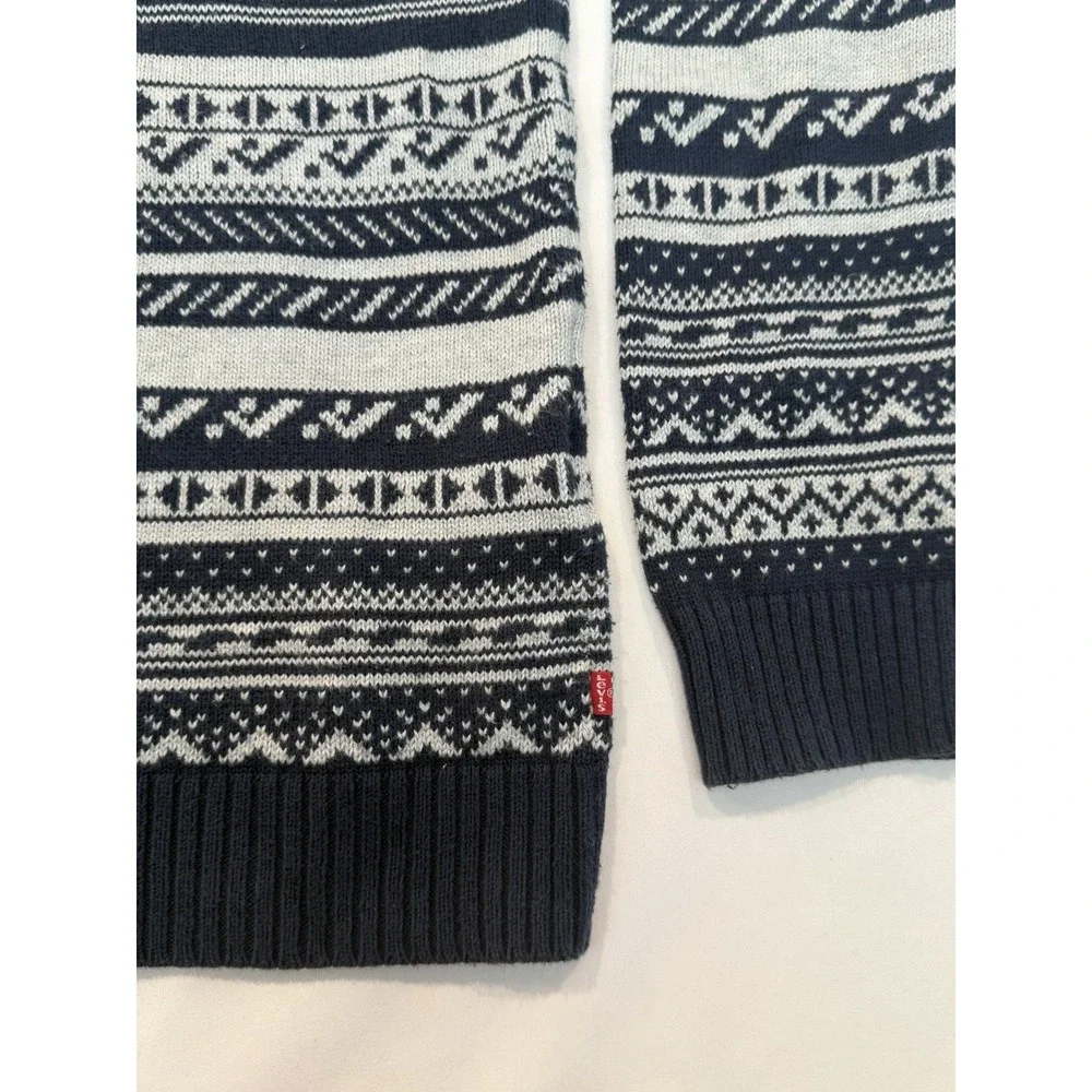 Levi's Vintage Sweater Mens Medium Blue Fair Isle Crewneck Knit Pullover  Y2K